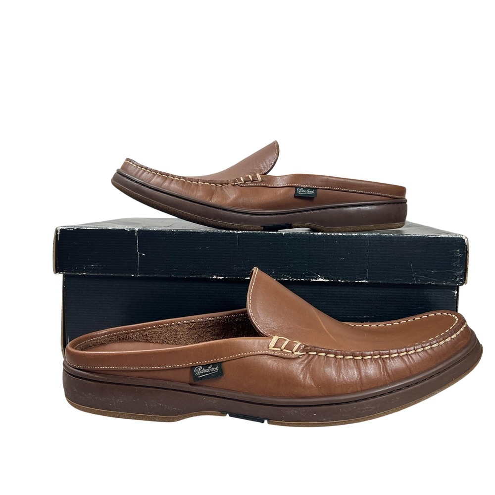 Paraboot Ancyl Mules Shoes Mens Size 10.5 Slide Loafers France Aston Soles